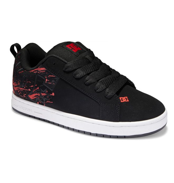 DC Shoes Court Graffik Essentials Férfi Fekete Piros Fekete | 29TPICYXM