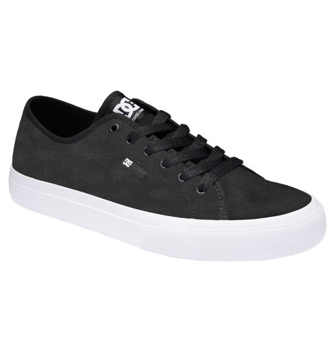 DC Shoes Manual SE Canvas Sportcipő Férfi Fekete Fehér Fekete | 50IGYFZPW