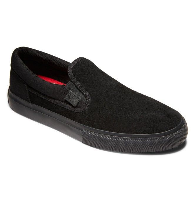 DC Shoes Manual Slip On Skate Deszkás Cipő Férfi Fekete Fekete | 91DMZWLJC