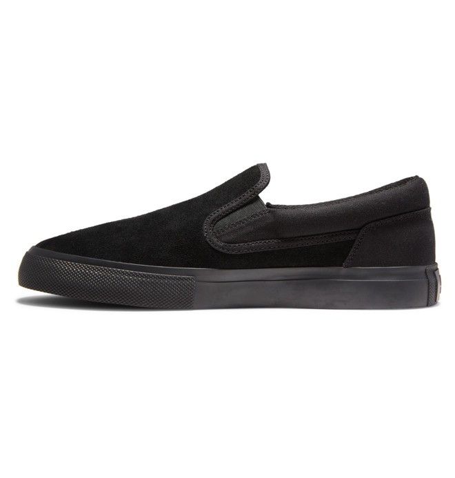 DC Shoes Manual Slip On Skate Deszkás Cipő Férfi Fekete Fekete | 91DMZWLJC