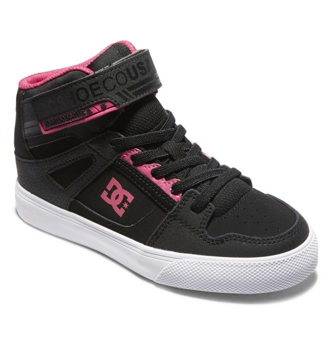 DC Shoes Pure High Elastic Lace High-Top Pure Gyerek Fekete Rózsaszín Fekete | 01EZRMNIG