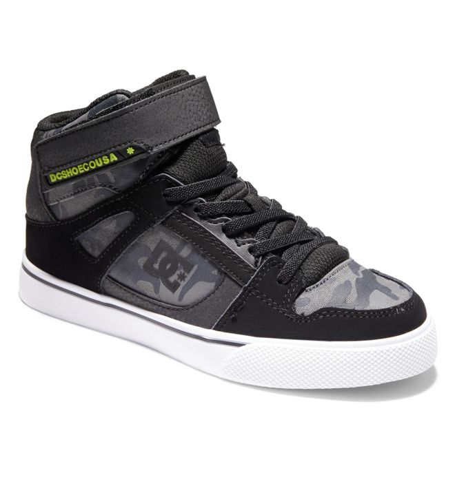 DC Shoes Pure High Elastic Lace High-Top Pure Gyerek Fekete | 87KDHSWRI