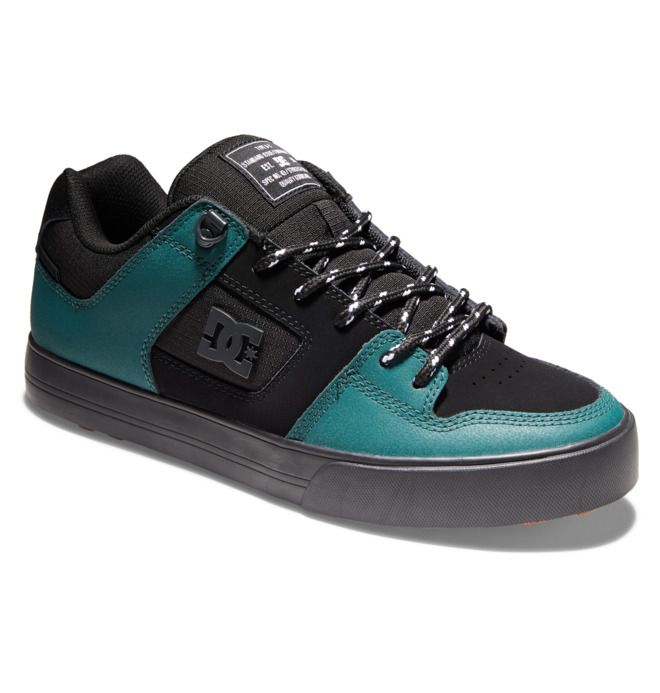 DC Shoes Pure Winterized Skate Téli Bakancs Férfi Fekete Zöld Fekete | 17ZHXUKGQ